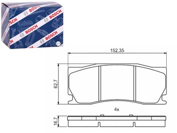 КОЛОДКИ ТОРМОЗНЫЕ ПЕРЕД JAGUAR XK II 3.6 4.2 5.0 03.06-07.14 BOSCH