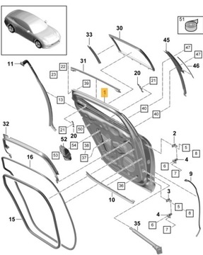 ДВЕРЬ ЗАДНЕЕ PORSCHE PANAMERA 971