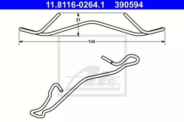 ПРУЖИНА СУППОРТА FORD FIESTA IV (96-02) ATE 11.8116-0264.1