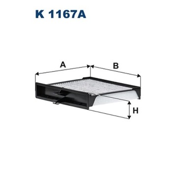 ФИЛЬТР, ВЕНТИЛЯЦИЯ СТОРОНЫ ПАССАЖИРА ФИЛЬТРON K 1167A