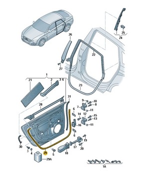 УПЛОТНИТЕЛЬ ДВЕРЬ ZEWNĘTRZ НИЗ ЛЕВАЯ AUDI A7 C7 ЗАД