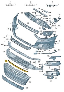 АНТИКРЫЛО БАМПЕРА ПЕРЕДНЕГО ЦЕНТРАЛЬНЫЙ AUDI A8 D5 ASO ОРИГИНАЛ НОВЫЙ