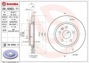 ДИСК ТОРМОЗНОЙ BREMBO 09.N363.11