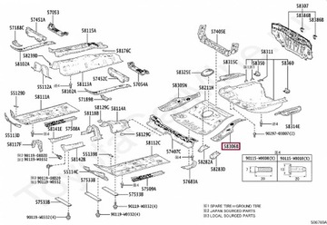 TOYOTA COROLLA E21 C-HR ОБШИВКА ПОЛ ЛЕВЫЙ ЗАД НОВЫЕ 58306-F4012