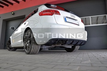 SPOILER/DYFUZOR ЗАДНЕГО БАМПЕРА RS3 LOOK DO AUDI A3 8P 08-12