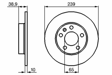 BOSCH ДИСКИ ТОРМОЗНЫЕ ТОРМОЗНЫЕ 2 ШТУКИ. ЗАД VW GOLF III PASSAT B3 B4 2.9