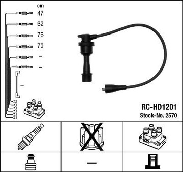 NGK 2570 КОМПЛЕКТ ТРУБОК ZAPŁONOWYCH