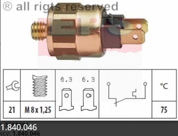 1.840.046 - FACET - ДАТЧИК ТЕМПЕРАТУРЫ ВОДЫ FIAT