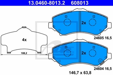 КОЛОДКИ ТОРМОЗНЫЕ - КОМПЛЕКТ 13.0460-8013.2