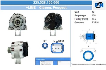 BV PSH ГЕНЕРАТОР CITROEN PEUGEOT 150A ГЕНЕРАТОР 