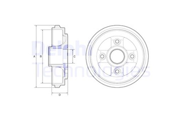 DELPHI БАРАБАНЫ ТОРМОЗНЫЕ 2 ШТУКИ. NISSAN SUZUKI PIXO ALTO