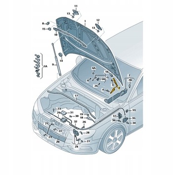 AUDI OE ЗАВЕСА КАПОТА КРЫШКИ БАГАЖНИКА A3 RS3