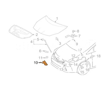 ЗАМОК КАПОТА TOYOTA PRIUS V/PLUS 12- 5351047111