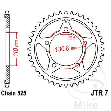 ЗУБЧАТКА СТАЛЕВИЙ JT JTR7.45 (45Z) BMW S 1000 2012-