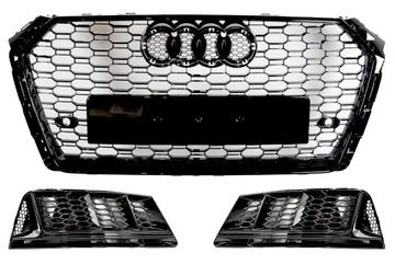 РЕШЕТКА РЕШЁТКА РЕШЁТКА ЗАГЛУШКА AUDI A4 B9 15-19R 8W RS LOOK PIANO BLACK