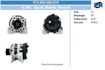 BV PSH ГЕНЕРАТОР RENAULT DACIA 90A ГЕНЕРАТОР