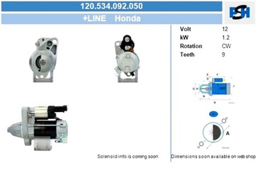 BV PSH СТАРТЕР HONDA 1.2 KW СТАРТЕР