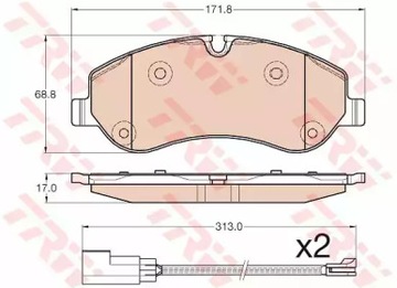 КОЛОДКИ ТОРМОЗНЫЕ ПЕРЕД FORD TRANSIT 12-