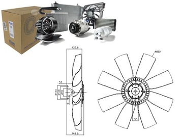 KUPPLUNG DES VENTILATORS DES KÜHLERS (Z WIATRAKIEM 680MM ILOŚĆ ŁOPAT 8) S