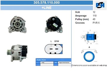 BV PSH ГЕНЕРАТОР VOLKSWAGEN 110A ГЕНЕРАТОР