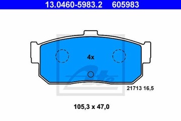 КОЛОДКИ ТОРМОЗНЫЕ ЗАД ATE 13.0460-5983.2