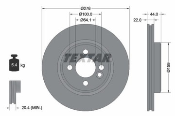 TEXTAR 92262403 ДИСК ТОРМОЗНОЙ