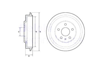 DELPHI БАРАБАНЫ ТОРМОЗНЫЕ 2 ШТУКИ. ЗАД VW JETTA IV 1.2-2.5 04.10-