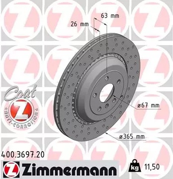 ZIMMERMANN TARCZE+KLOCKI T MERCEDES ML63 AMG W164