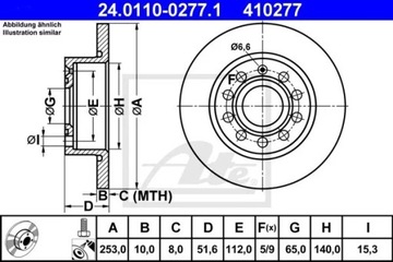 ATE24.0110-0277.1 ДИСК HAM.TYL VW GOLF V 03-