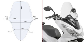 СТЕКЛО GIVI ПРОЗРАЧНОЕ 63 X 43,5 CM (H X W) HONDA PCX 125-150 (14 16)