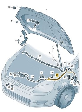 ТРОС ТРОС ОТКРЫВАНИЯ КАПОТА VW SHARAN 7N