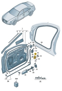 ЗАВЕСА ДВЕРЬ ПЕРЕДНИХ НИЖНИЙ ПРАВАЯ AUDI A8 D4 A7 C7 ASO ORYGNIAŁ НОВЫЙ