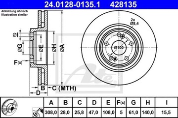 24.0128-0135.1 ДИСК HAM.PRZOD RENAULT LAGUNA II-07