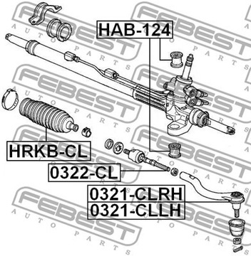 САЙЛЕНТБЛОК РУЛЬОВОЇ РЕЙКИ РУЛЬОВОЇ HAB-124 FEBEST FEBEST HAB-124 ПІДВІСКА,