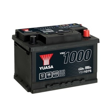 YUASA YBX1075 12V 56Ah 510A PEUGEOT 205 SKODA FABIA I VOLVO 440 BMW 3