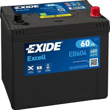 АККУМУЛЯТОР EXIDE EXCELL EB604 P+ 60AH 480A 12V