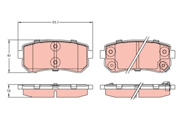 TRW GDB3421 КОМПЛЕКТ КОЛОДОК ТОРМОЗНЫХ, ТОРМОЗА