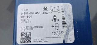 КОЛОДКИ ГАЛЬМІВНІ BOSCH VOLKSWAGEN GOLF 7 AUDI A3