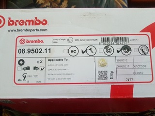 2 ДИСКИ ТОРМОЗНЫЕ ТОРМОЗНЫЕ BREMBO 08.9502.11 SEAT AUDI