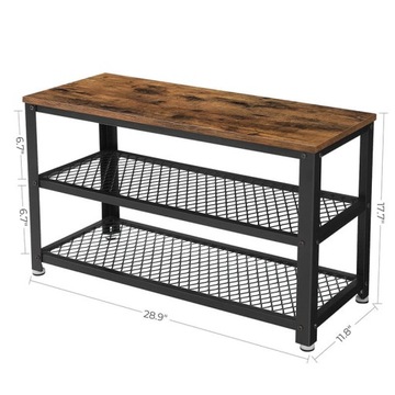 Промышленная скамейка для обуви в стиле лофт в деревенском стиле