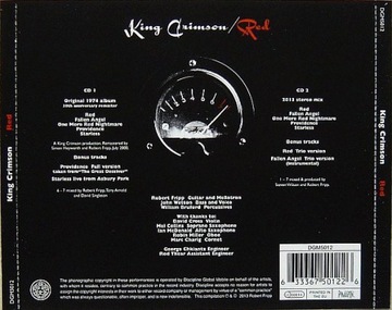 KING CRIMSON Red (2013 remix with bonus tracks) (2CD)