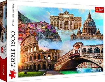 Puzzle 1500 elementów Ulubione miejsca WŁOCHY Super jakość Trefl 26203