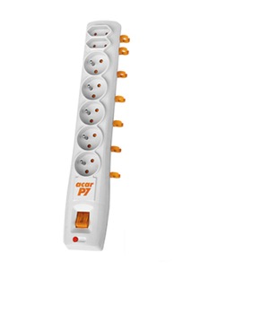 Listwa przeciwprzepięciowa Acar P7 3,0m 7 gniazd automat szara
