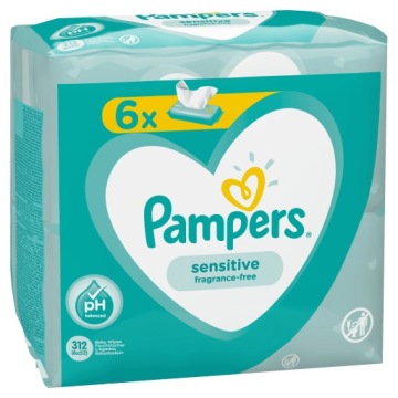 PAMPERS SENSITIVE WIPES ВЛАЖНЫЕ САЛФЕТКИ 6х52=312ШТ.