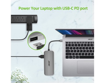 Концентратор USB-C 7 в 1 ACER METAL 3xUSB HDMI USB-C SD