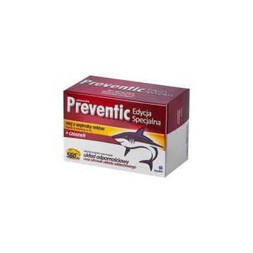 Preventic 60 kapsułek z olejem z wątroby rekina termin 04/2024