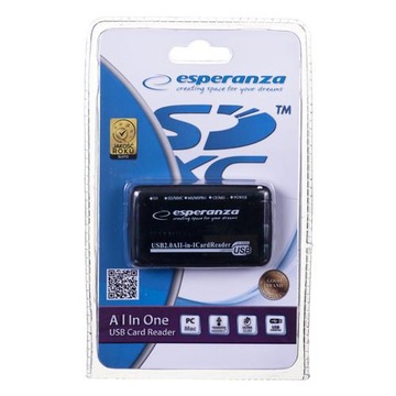 Универсальный USB-кардридер Esperanza SDXC/SDHC/SD/MMC/RS-MMC