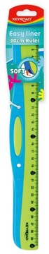 LINIJKA Z UCHWYTEM KEYROAD SOFT GRIP, 30 CM, KOLOR LOSOWY