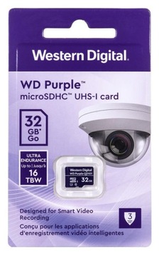 Карта памяти WD Purple microSDXC WDD032G1P0C (32 ГБ; класс 10, класс U1)