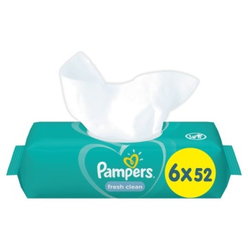 PAMPERS FRESH CLEAN WIPES ВЛАЖНЫЕ САЛФЕТКИ 6х52=312 ШТ.